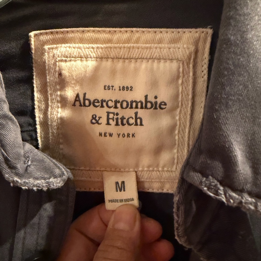 Abercrombie & Fitch Men's Slate Gray Military Field Shirt Jacket - Picture 3 of 8